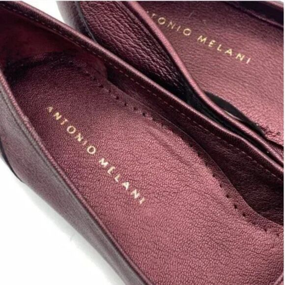 Antonio Melani Women's Maroon Iridescent Loafers Flat w/Rhinestone Detail Size 7 - Picture 10 of 11